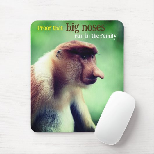 Proboscis-Affe mit großer Nase Mousepad (Mit Mouse)