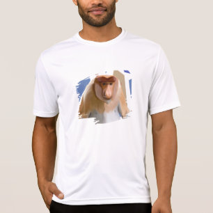 Proboscis Monkey - farbiger geometrischer Hintergr T-Shirt