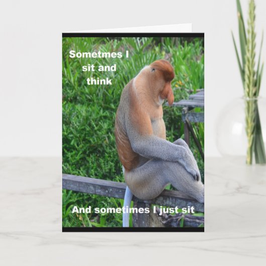 Proboscis Monkey - Happy Birthday Karte (Vorderseite)