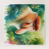 Proboscis Monkey in Watercolors REF39 - Watercolor Puzzle (Horizontal)