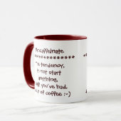 Procaffeinate Funny Mug for Coffee Addicts Liebhab Tasse (Vorderseite Links)