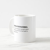 "Procaffeinating" - klassische weiße Tasse (Vorderseite Links)
