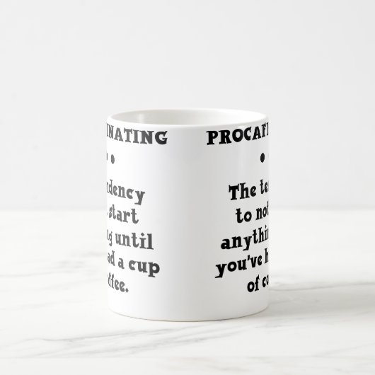 Procaffinating lustige Kaffee-Tasse Kaffeetasse (Mittel)