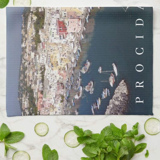 Procida Insel Corricella View Teetuch Geschirrtuch (Gefaltet)