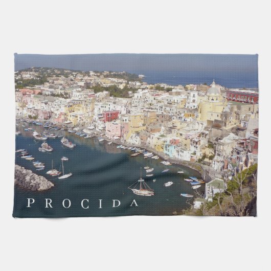 Procida Insel Corricella View Teetuch Geschirrtuch (Horizontal)