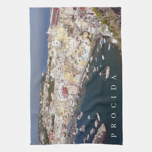 Procida Insel Corricella View Teetuch Geschirrtuch (Vertikal)