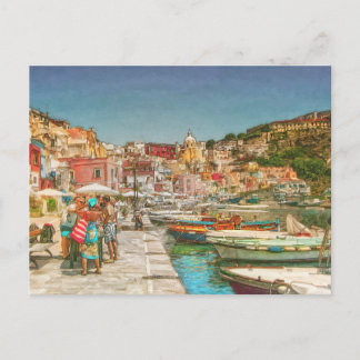 Procida Island, Italien Canvas Print Postkarte