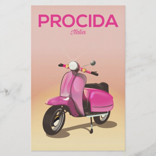 Procida Italien Scooter Urlaubsposter Briefpapier (Vorderseite)