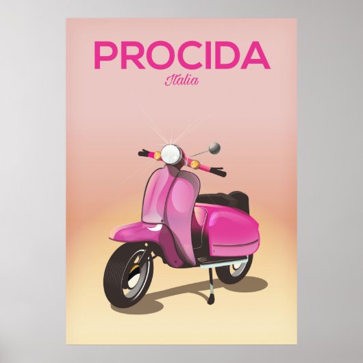 Procida Italien Scooter Urlaubsposter Poster (Vorne)
