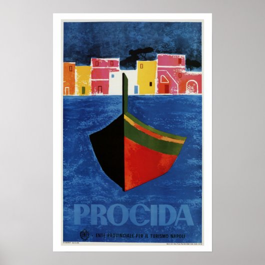 Procida Neapel Italien Retro-Vintage-Reise Poster (Vorne)