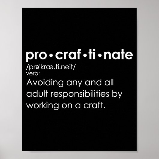 Procraftinate Definition - Avoiding Any And All Ad Poster (Vorne)