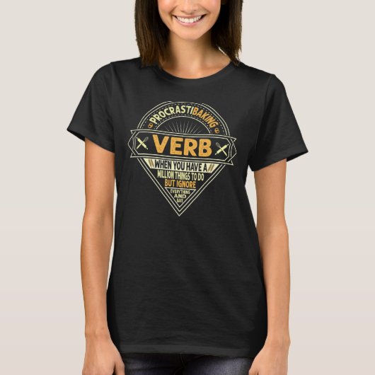 Procrastibaking Verb Definition für Bäcker oder Ba T-Shirt (Vorderseite)