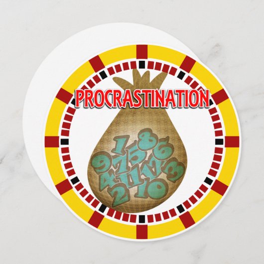 Procrastination is a Thief of Time Einladung (Vorne/Hinten)