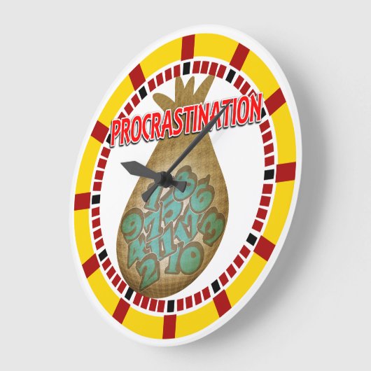 Procrastination is a Thief of Time Große Wanduhr (Winkel)