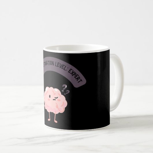 Procrastination Level: Expert – Funny Brain Kaffeetasse (VorderseiteRechts)