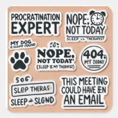 Procrastination Pro Max - der ultimative, lustige  Quadratischer Aufkleber (Vorderseite)