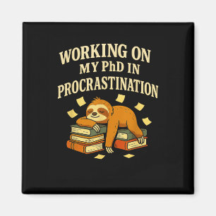 Procrastination Sloth Lazy Scholar Studentenhumor Magnet