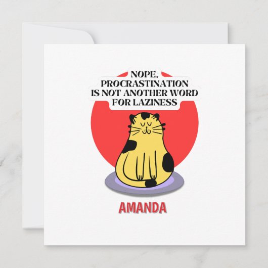 Procrastination Theme Cat's Meme Einladung (Vorderseite)