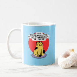 Procrastination Theme Cat's Meme Kaffeetasse