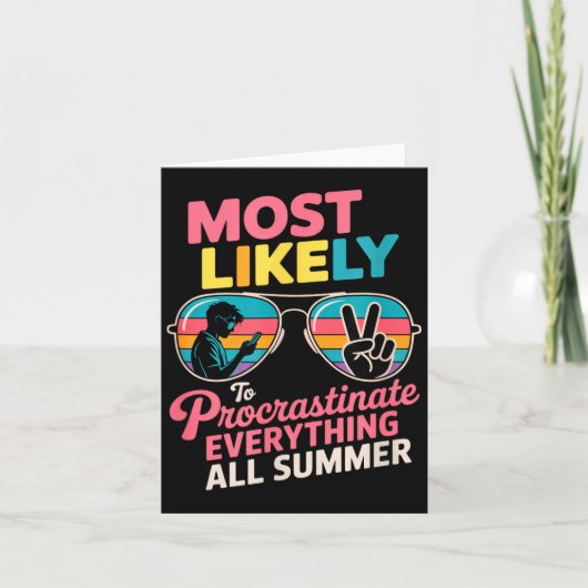 Procrastinator Gift Funny Summer Quote Lazy Lifest Karte (Vorderseite)