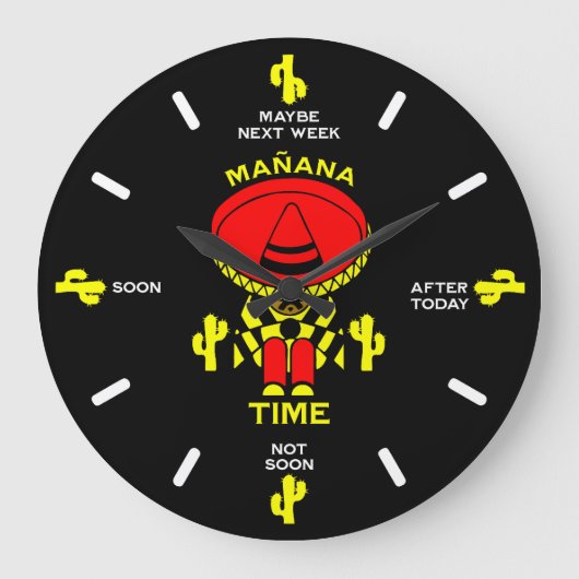 Procrastinator Lazy Person Gift Große Wanduhr (Vorderseite)