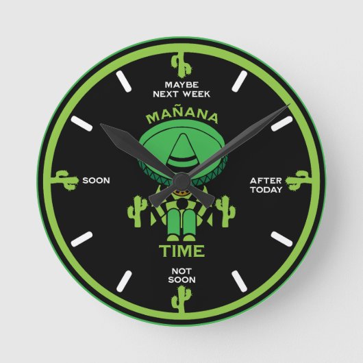 Procrastinator Lazy Person Gift Runde Wanduhr (Vorderseite)