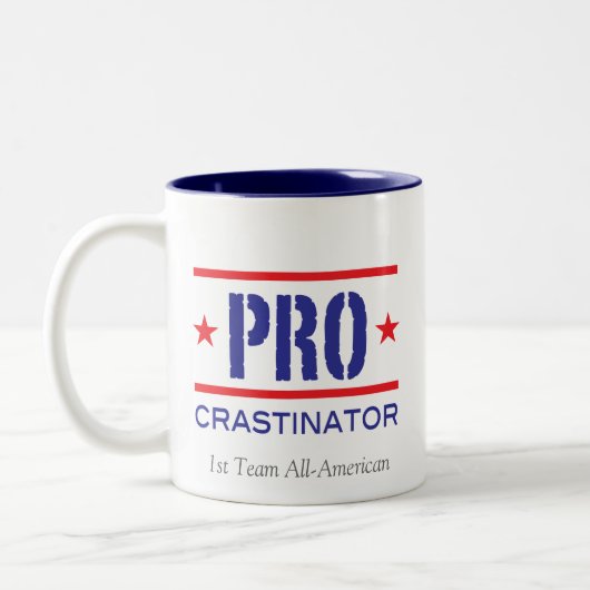 PROcrastinator_ Zweifarbige Tasse (Links)