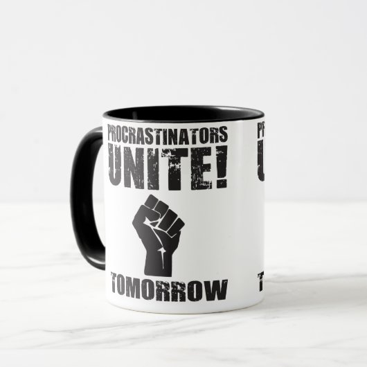 Procrastinators vereinigen morgen tasse (Vorderseite Links)