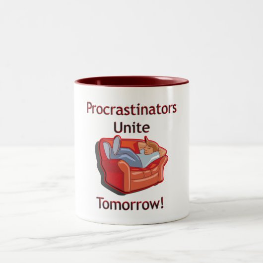 Procrastinators vereinigen zweifarbige tasse (Mittel)