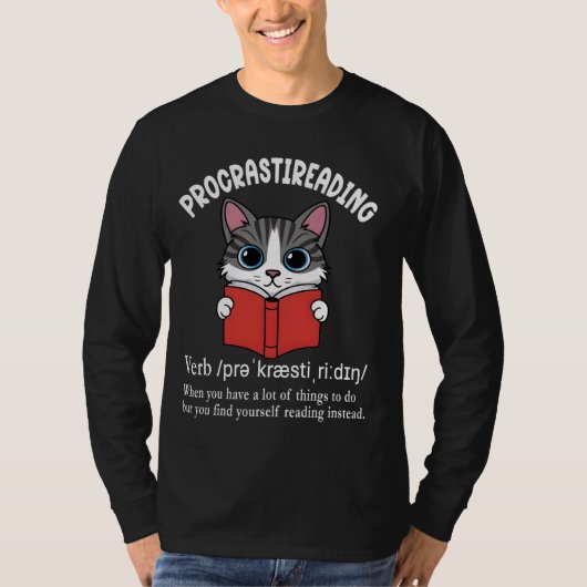 Procrastireading Funny Reading prorastiniert Def T-Shirt (Vorderseite)