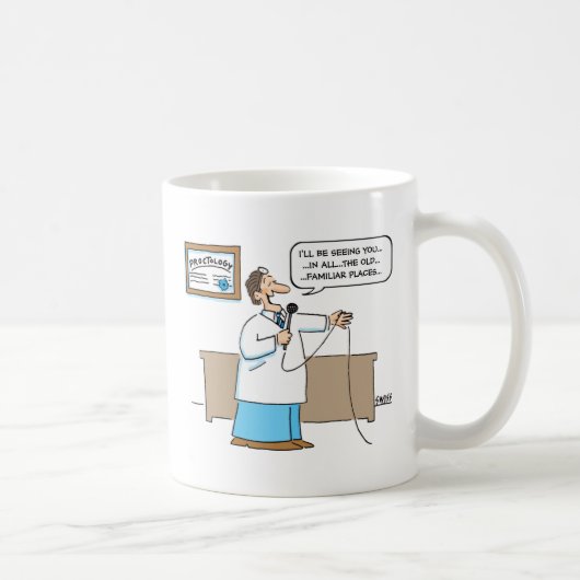 Proctologin Sings Karaoke Cartoon Funny Mug Kaffeetasse (Rechts)