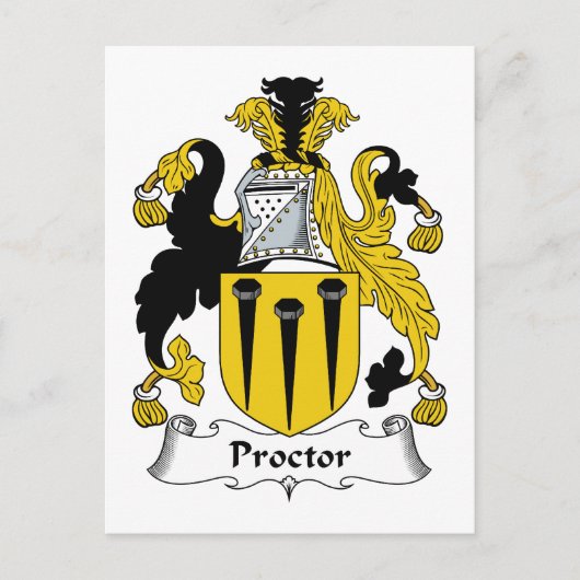 Proctor-Familienwappen Postkarte (Vorderseite)