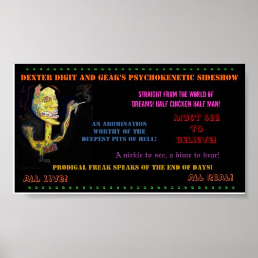 Prodigal Freak Sideshow Poster (Vorne)