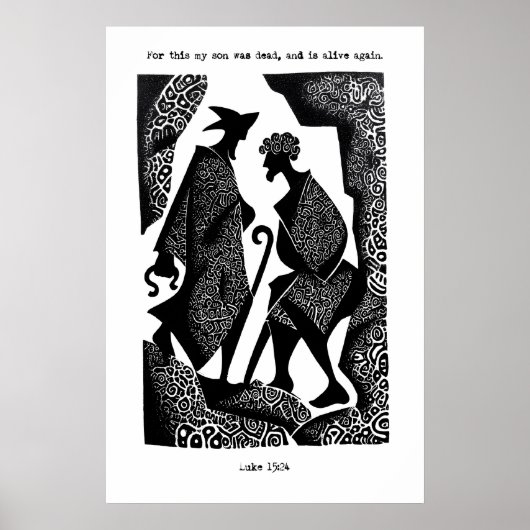 Prodigal Son Art Print Luke 15 24 Scripture Poster (Vorne)