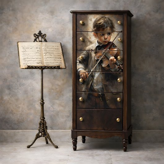 Prodigy's Melody Vintag Violinist Decoupage Seidenpapier