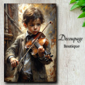 Prodigy's Melody Vintag Violinist Decoupage Seidenpapier