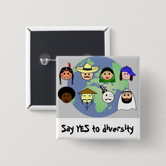 ProDiversity des Leuteweltweiten Antirassismus Button (Vorne & Hinten)