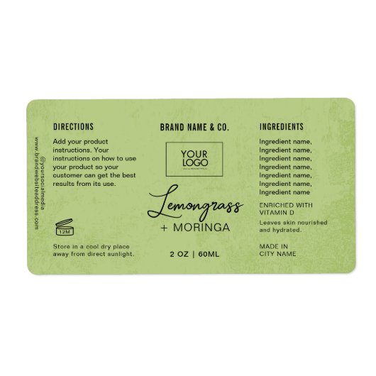 Product Customizable Lemon Green Label (Vorne)