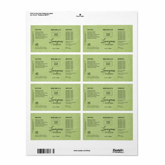 Product Customizable Lemon Green Label (Vorne)