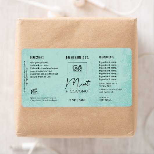  Product Customizable Mint Rustic Label (Insitu)