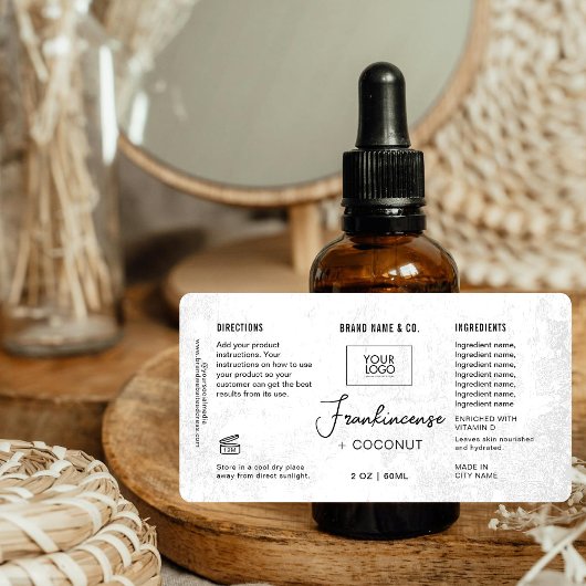 Product Customizable White Rustic Label