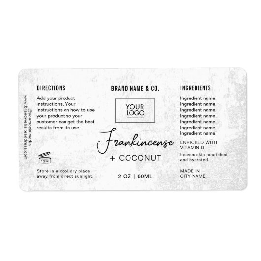  Product Customizable White Rustic Label (Vorne)
