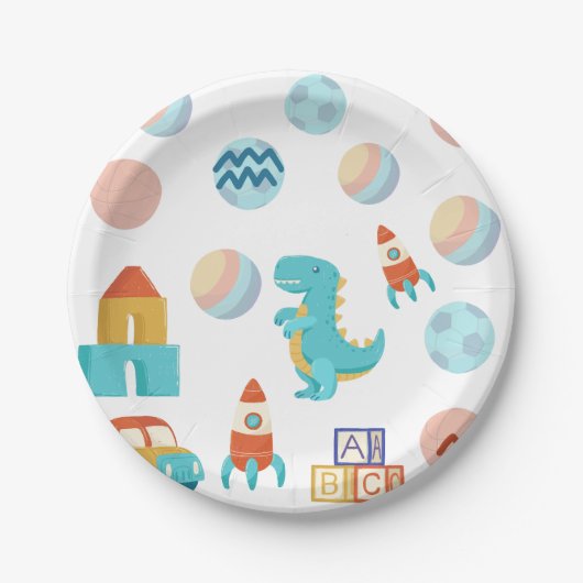 🦕 Product: Dinosaur Birthday Party Paper Plate Pappteller (Vorderseite)