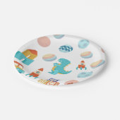 🦕 Product: Dinosaur Birthday Party Paper Plate Pappteller (Schrägansicht)