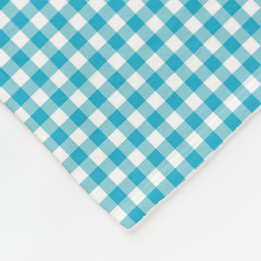 Product display showing a blanket with a blue  fleecedecke (Ecke)