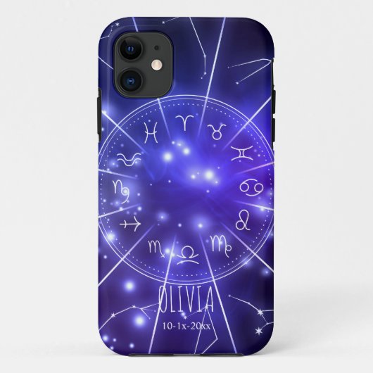 Product: Personalized Luminous Blue Cosmic Zodiac  Case-Mate iPhone Hülle (Rückseite)