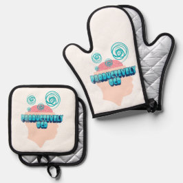 Productively OCD Oven Mitt & Pot Holders Ofenhandschuh & Topflappen-Set