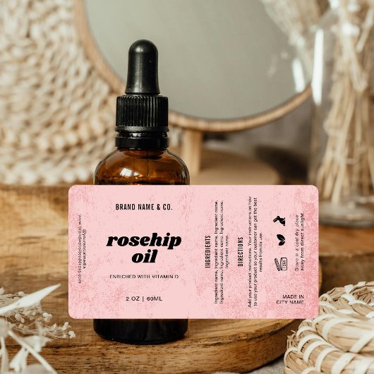 Produkt Anpassbar Rosa Rustikales Label