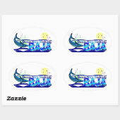 Produkt anpassen ovaler aufkleber (Blatt)