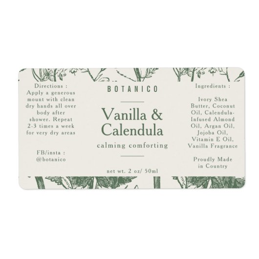 Produkt botanische pflanzliche Inhaltsstoffe (Vorne)